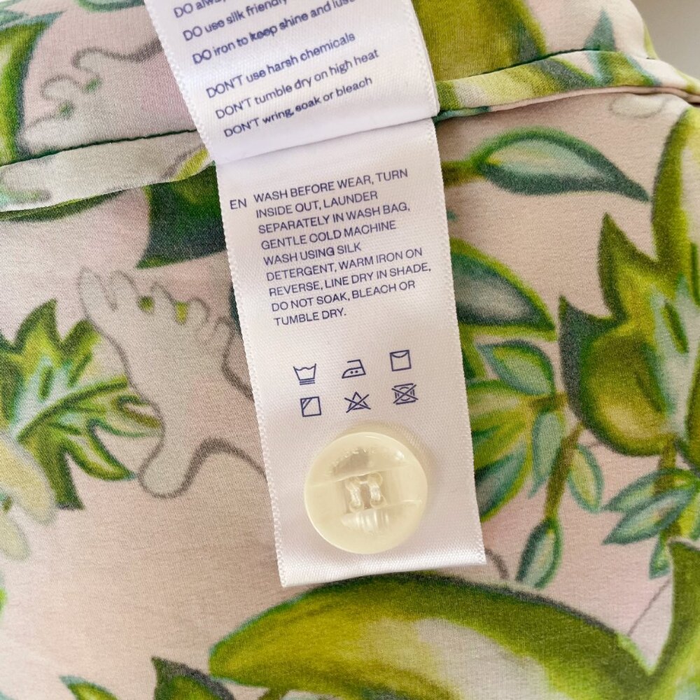 Nechita x ShhhSilk Beverly Hills Hotel Silk Pajama Top Sz S/M Small Medium - Picture 6 of 6
